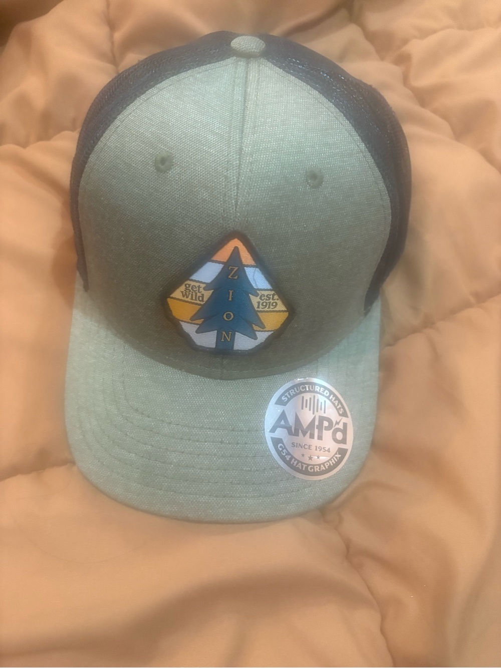 Zion Rootswear Olive and Navy Patch Trucker Hat